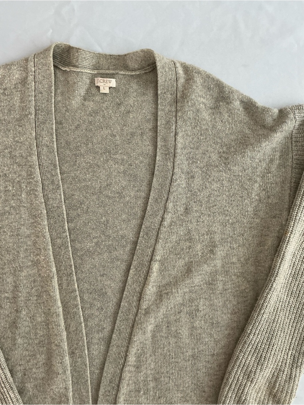 J. Crew Light Gray Open-Front Knit Cardigan